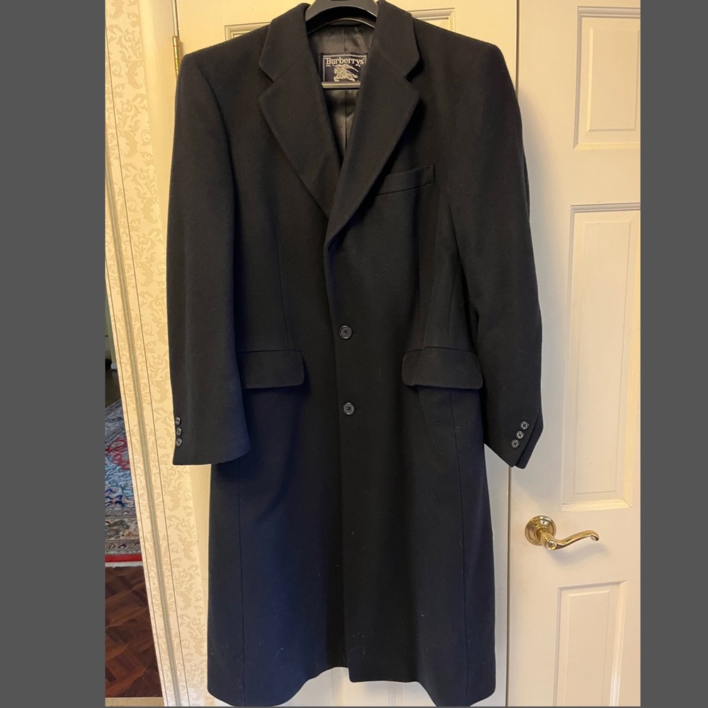 Mens Vintage Burberry Wool Overcoat